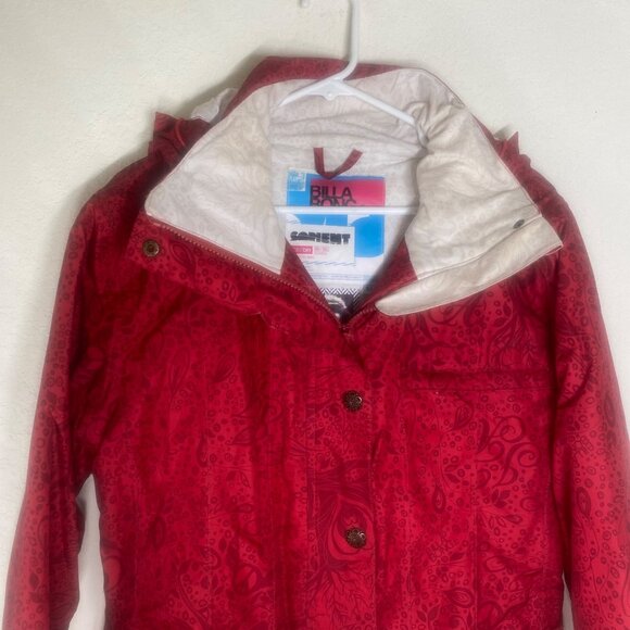 Billabong Jamie Anderson Signature Series Womens Red Snow Jacket M Full Zip Ski - Picture 4 of 16